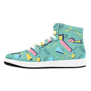 Retro Synth Wave Pattern 3 Old School High Top Sneakers