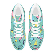 Retro Synth Wave Pattern 3 Old School High Top Sneakers