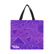 Retro Synth Wave Pattern 4 Large Canvas Tote Bag