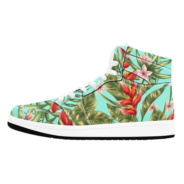 Tropic Floral Pattern Old School High Top Sneakers