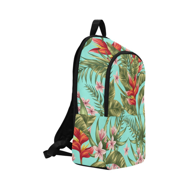 Tropical Floral Pattern Laptop Backpack