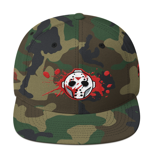 Voorhees Blood Mask High Profile Snapback Hat Loyalty Mask Voorhees Blood Mask High Profile Snapback Hat Voorhees Blood Mask High Profile Snapback Hat - Devious Elements Apparel