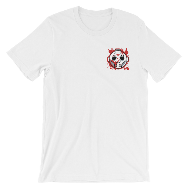 Voorhees Blood Mask Chest Embroidery Unisex Crew T-shirt Loyalty Mask Voorhees Blood Mask Chest Embroidery Unisex Crew T-shirt Voorhees Blood Mask Chest Embroidery Unisex Crew T-shirt - Devious Elements Apparel