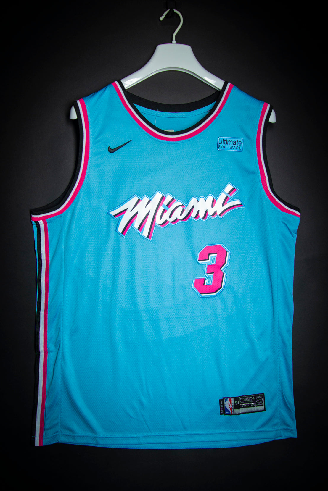Miami Heat Dwayne Wade #3 Nike Miami Vice Nights Swingman Jersey Size 52