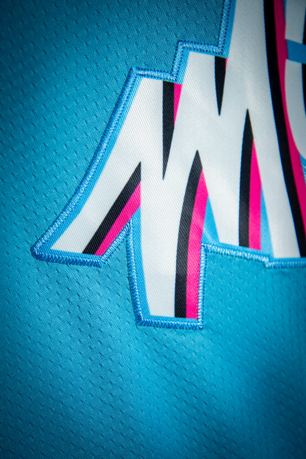 Nike Dwyane Wade Miami Heat Vice Nights Blue Pink Swingman Jersey