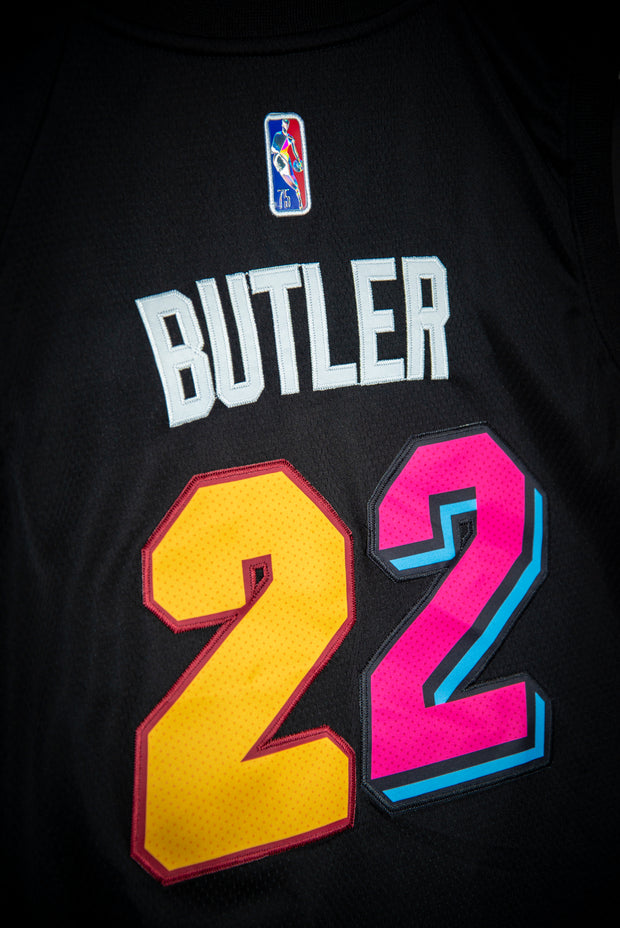 JIMMY BUTLER MIAMI HEAT PINK AND BLUE VICE CITY EDITION JERSEY - Prime Reps