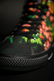 Mech Florale Burst Mens Canvas High Top Sneaker Pixel Pancho shoes Mech Florale Burst Mens Canvas High Top Sneaker Mech Florale Burst Mens Canvas High Top Sneaker - Devious Elements Apparel