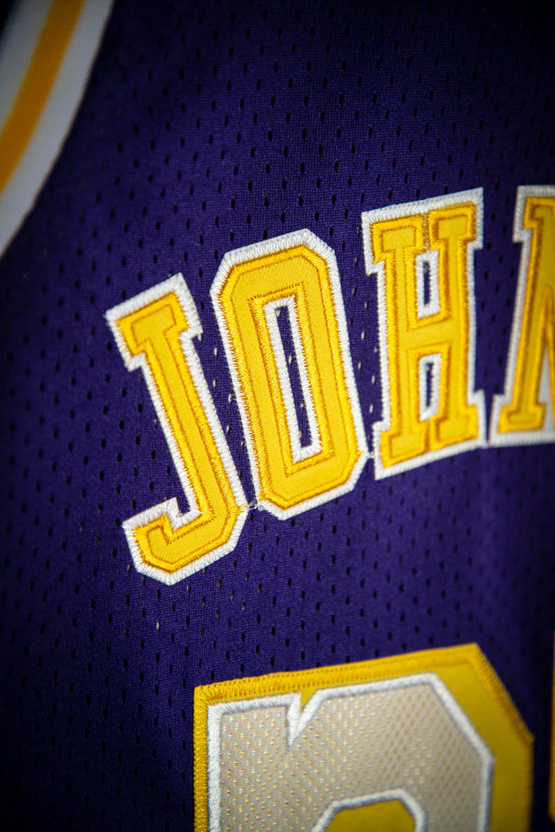 Mitchell & Ness Magic Johnson Lakers Hardwood Classics 84-85 Throwback Authentic Jersey by Devious Elements App Large