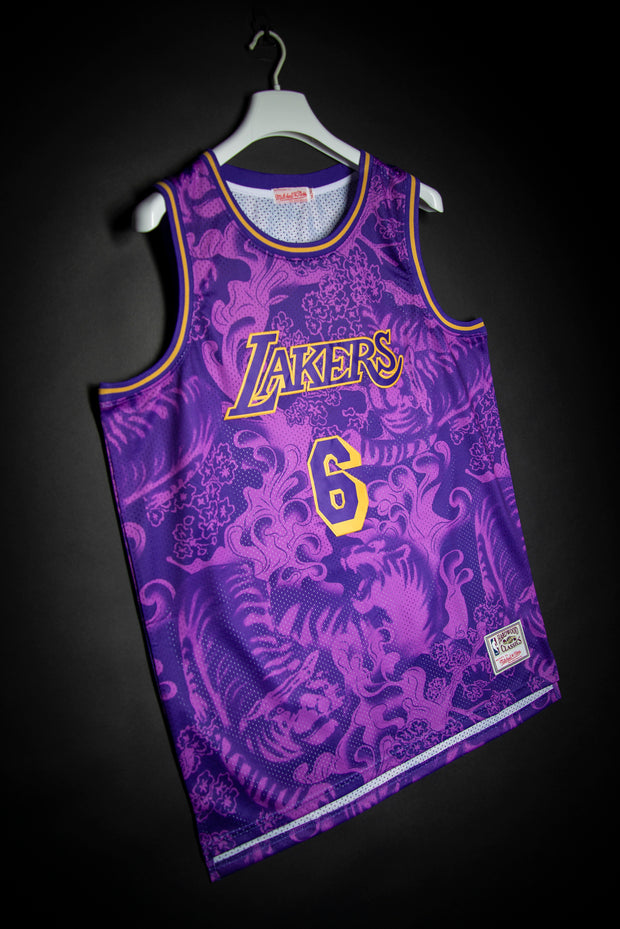 Lebron James Lakers Lunar New Year Hardwood Classics Basketball Jersey Mitchell & Ness Basketball Jersey Lebron James Lakers Lunar New Year Hardwood Classics Basketball Jersey Lebron James Lakers Lunar New Year Hardwood Classics Basketball Jersey - Devious Elements Apparel