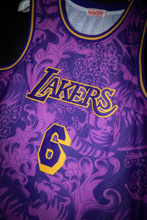 LeBron James Lakers Lunar New Year Hardwood Classics Basketball Jersey