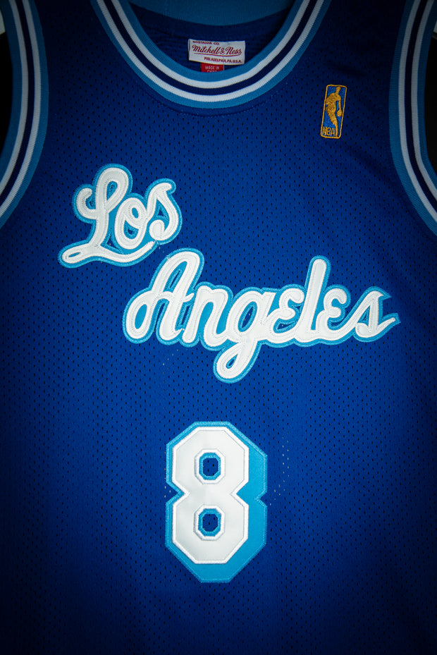 Los Angeles Lakers Hardwood Classics Throwback Blue Warm Up Jersey
