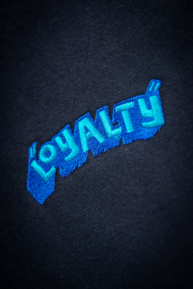 Loyalty Embroidered Blue Logo Unisex Drawstring Fleece Sweatpants Loyalty Jogger Pants Loyalty Embroidered Blue Logo Unisex Drawstring Fleece Sweatpants Loyalty Embroidered Blue Logo Unisex Drawstring Fleece Sweatpants - Devious Elements Apparel