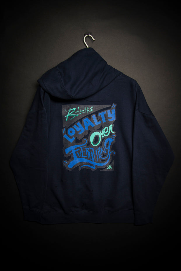 Loyalty Over Everything Print & Blue Embroidered Unisex Pullover Hoodie Loyalty Hoodie/Embroidered Loyalty Over Everything Print & Blue Embroidered Unisex Pullover Hoodie Loyalty Over Everything Print & Blue Embroidered Unisex Pullover Hoodie - Devious Elements Apparel