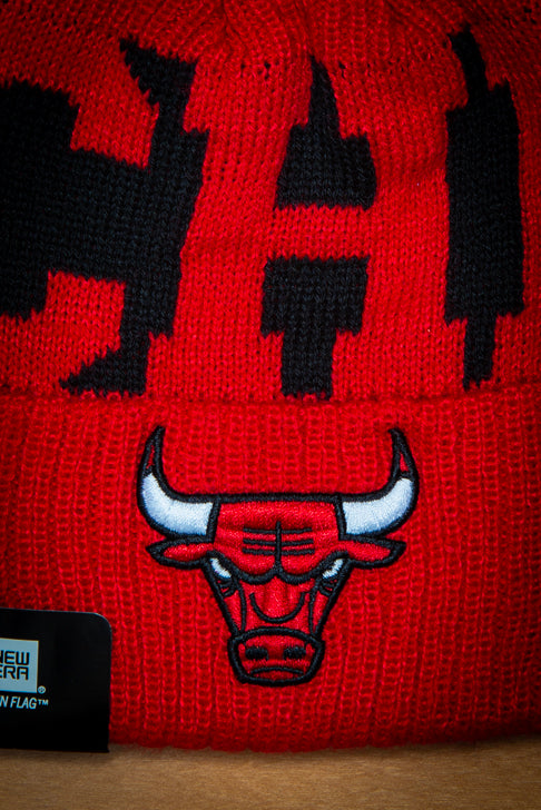 Chicago Bulls Chi Cuffed Knit Sport Beanie Hat with Pom New Era Hats Chicago Bulls Chi Cuffed Knit Sport Beanie Hat with Pom Chicago Bulls Chi Cuffed Knit Sport Beanie Hat with Pom - Devious Elements Apparel