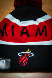 Miami Heat Rep Red Black Cuffed Knit Sport Beanie Hat with Pom New Era Hats Miami Heat Rep Red Black Cuffed Knit Sport Beanie Hat with Pom Miami Heat Rep Red Black Cuffed Knit Sport Beanie Hat with Pom - Devious Elements Apparel