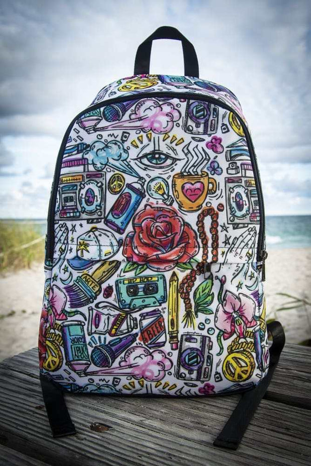 Funky Culture Pattern Print Laptop Backpack Carlos Solano Back Pack Funky Culture Pattern Print Laptop Backpack Funky Culture Pattern Print Laptop Backpack - Devious Elements Apparel