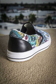Funky Culture Pattern Print Canvas Ladies Slip On Low-Top Sneaker Carlos Solano shoes Funky Culture Pattern Print Canvas Ladies Slip On Low-Top Sneaker Funky Culture Pattern Print Canvas Ladies Slip On Low-Top Sneaker - Devious Elements Apparel