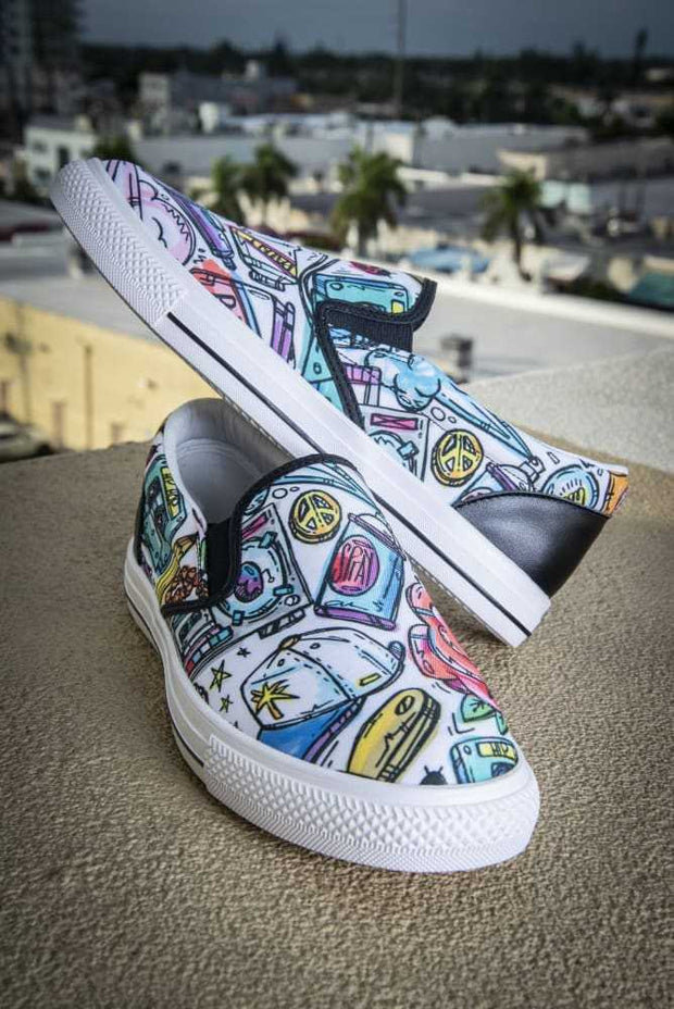 Funky Culture Pattern Print Canvas Ladies Slip On Low-Top Sneaker Carlos Solano shoes Funky Culture Pattern Print Canvas Ladies Slip On Low-Top Sneaker Funky Culture Pattern Print Canvas Ladies Slip On Low-Top Sneaker - Devious Elements Apparel