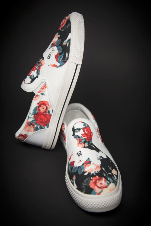 Tupac Floral Print Canvas Ladies Slip On Low-Top Devious Elements Apparel shoes Tupac Floral Print Canvas Ladies Slip On Low-Top Tupac Floral Print Canvas Ladies Slip On Low-Top - Devious Elements Apparel