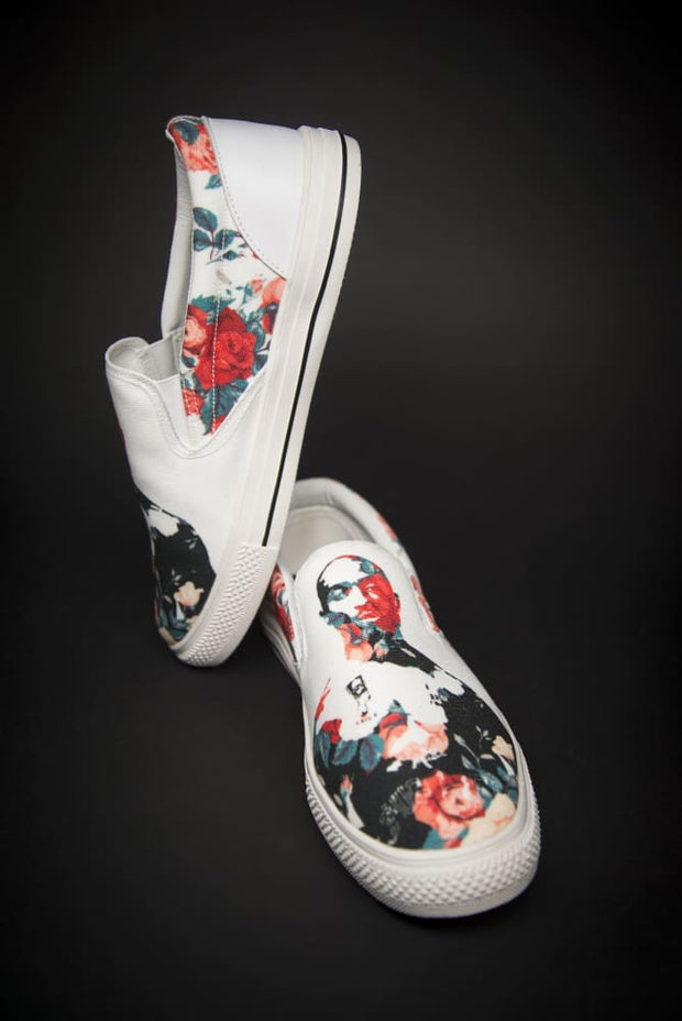 Tupac Floral Print Canvas Ladies Slip On Low-Top Devious Elements Apparel shoes Tupac Floral Print Canvas Ladies Slip On Low-Top Tupac Floral Print Canvas Ladies Slip On Low-Top - Devious Elements Apparel