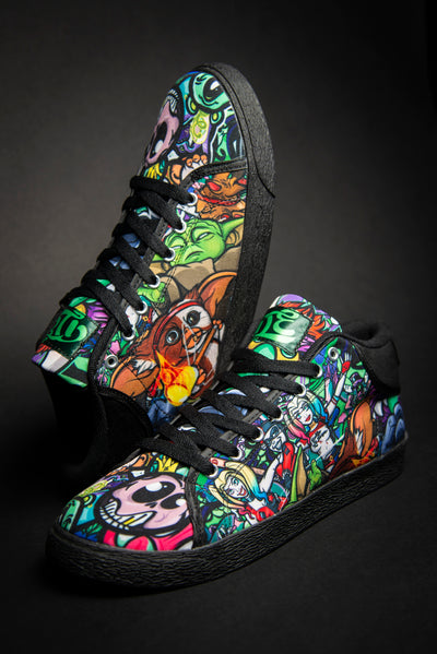 Toon Buddies Canvas Mid Top Ladies Sneaker Devious Elements Apparel shoes Toon Buddies Canvas Mid Top Ladies Sneaker Toon Buddies Canvas Mid Top Ladies Sneaker - Devious Elements Apparel