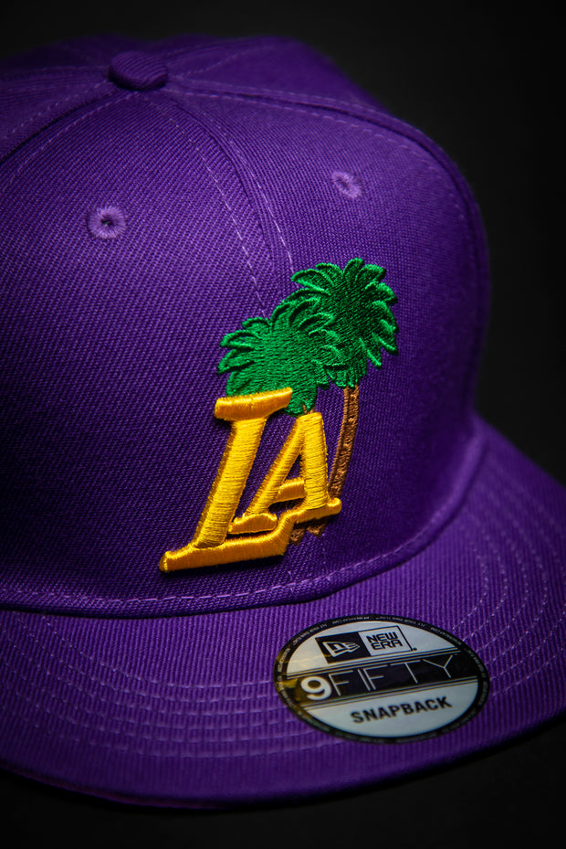Los Angeles Lakers New Era Palm Trees 9FIFTY Trucker Snapback Hat - Cream