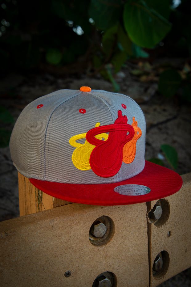 Miami Heat 3 Logo Fire Snapback Hat Mitchell & Ness Hats Miami Heat 3 Logo Fire Snapback Hat Miami Heat 3 Logo Fire Snapback Hat - Devious Elements Apparel