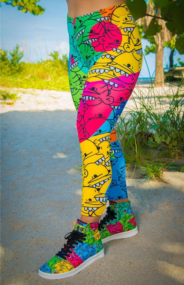 Goop Heads Rainbow Pattern Print Leggings Goopmassta Leggings Goop Heads Rainbow Pattern Print Leggings Goop Heads Rainbow Pattern Print Leggings - Devious Elements Apparel