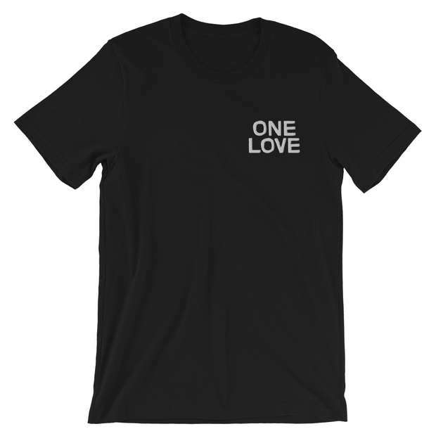 One Love Embroidery Chest Unisex Crew T-Shirt Carlos Solano Shirt One Love Embroidery Chest Unisex Crew T-Shirt One Love Embroidery Chest Unisex Crew T-Shirt - Devious Elements Apparel