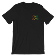 One Love Tri Color Embroidery Chest Unisex Crew T-Shirt Carlos Solano Shirt One Love Tri Color Embroidery Chest Unisex Crew T-Shirt One Love Tri Color Embroidery Chest Unisex Crew T-Shirt - Devious Elements Apparel