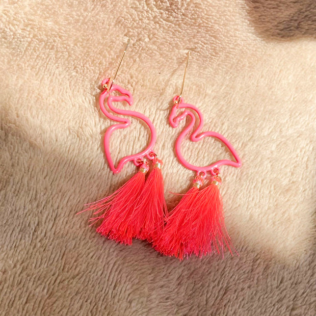 Flamingo Tassel Tropical Hot Pink Earrings Devious Elements Apparel Earrings Flamingo Tassel Tropical Hot Pink Earrings Flamingo Tassel Tropical Hot Pink Earrings - Devious Elements Apparel