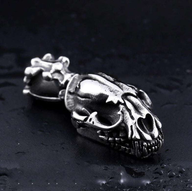 Prehistoric Sabertooth Tiger Skull Stainless Steel Pendant with Free Necklace Beier Jewelry Jewelry Prehistoric Sabertooth Tiger Skull Stainless Steel Pendant with Free Necklace Prehistoric Sabertooth Tiger Skull Stainless Steel Pendant with Free Necklace - Devious Elements Apparel