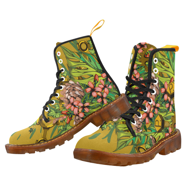 Mech Florale Burst Canvas Mens Boots Pixel Pancho shoes Mech Florale Burst Canvas Mens Boots Mech Florale Burst Canvas Mens Boots - Devious Elements Apparel