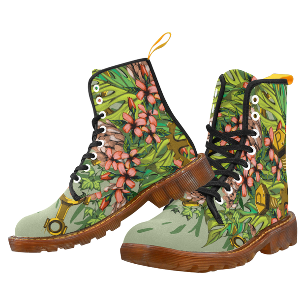 Mech Florale Burst Canvas Ladies Boots Pixel Pancho shoes Mech Florale Burst Canvas Ladies Boots Mech Florale Burst Canvas Ladies Boots - Devious Elements Apparel