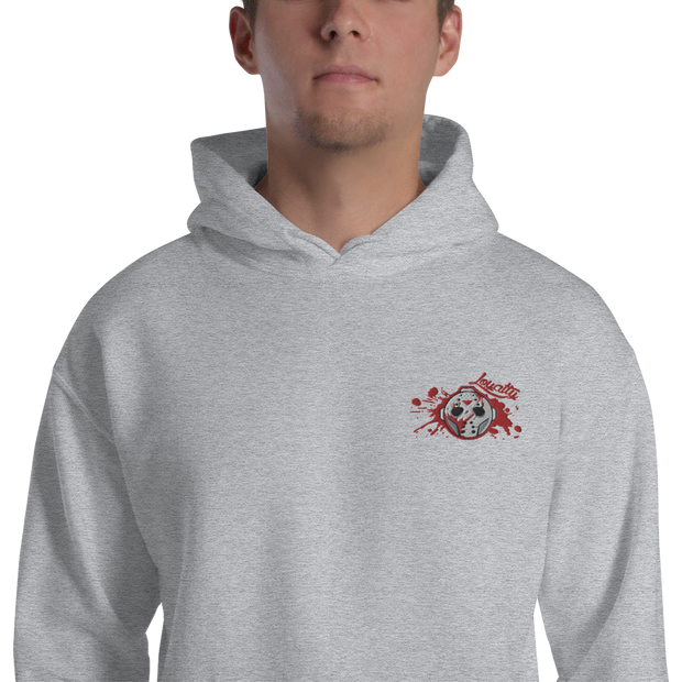 Voorhees Blood Mask Loyalty Logo Embroidered Unisex Hoodie Loyalty Hoodie/Embroidered Voorhees Blood Mask Loyalty Logo Embroidered Unisex Hoodie Voorhees Blood Mask Loyalty Logo Embroidered Unisex Hoodie - Devious Elements Apparel