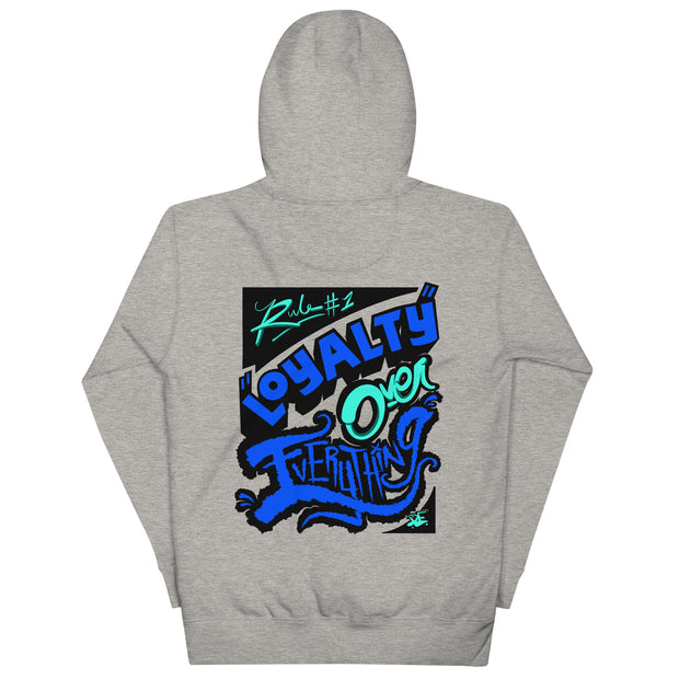 Loyalty Over Everything Print & Blue Embroidered Unisex Pullover Hoodie Loyalty Hoodie/Embroidered Loyalty Over Everything Print & Blue Embroidered Unisex Pullover Hoodie Loyalty Over Everything Print & Blue Embroidered Unisex Pullover Hoodie - Devious Elements Apparel