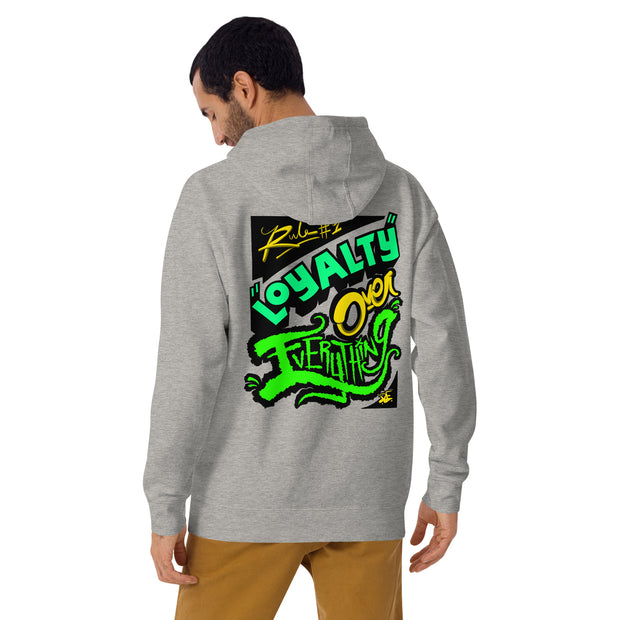 Loyalty Over Everything Print & Yellow Embroidered Unisex Pullover Hoodie Loyalty Hoodie/Embroidered Loyalty Over Everything Print & Yellow Embroidered Unisex Pullover Hoodie Loyalty Over Everything Print & Yellow Embroidered Unisex Pullover Hoodie - Devious Elements Apparel