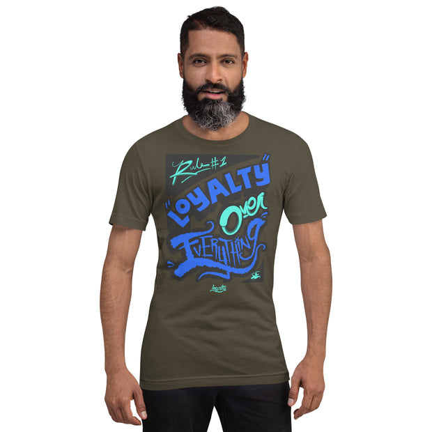 Rule #1 Loyalty Is Everything Blue Unisex Crew T-shirt Loyalty T-Shirt Rule #1 Loyalty Is Everything Blue Unisex Crew T-shirt Rule #1 Loyalty Is Everything Blue Unisex Crew T-shirt - Devious Elements Apparel